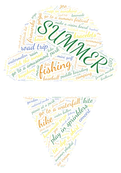 Summer word cloud art