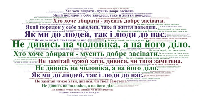 Займенники в прислів'ях. word cloud art