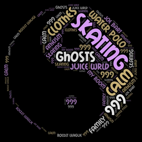 yin yang word cloud art
