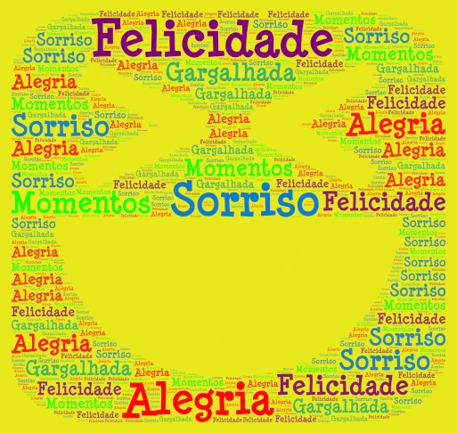 Dia Internacional da Felicidade word cloud art