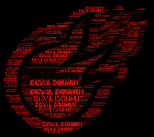 Devil dounut word cloud art