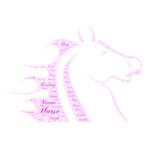 Horse word cloud art
