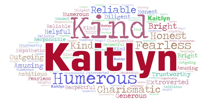 Kaitlyn word cloud art