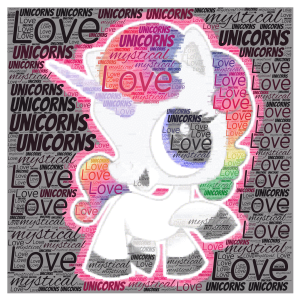 unicorn  word cloud art