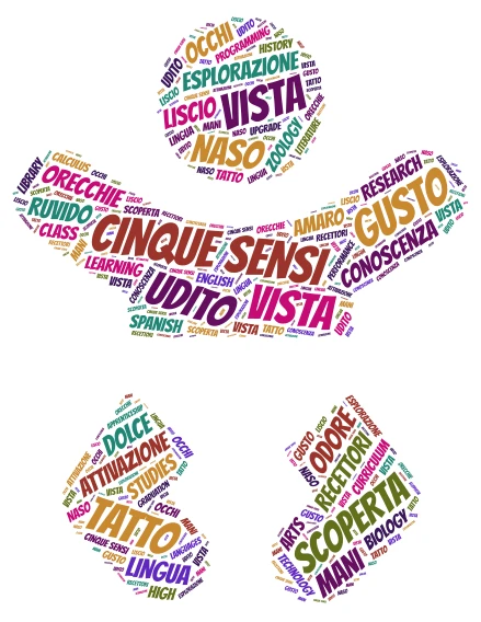 I CINQUE SENSI word cloud art