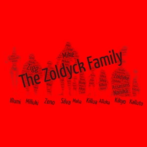 The Zoldyck Family word cloud art