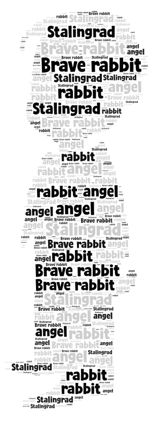 brave  rabbet word cloud art