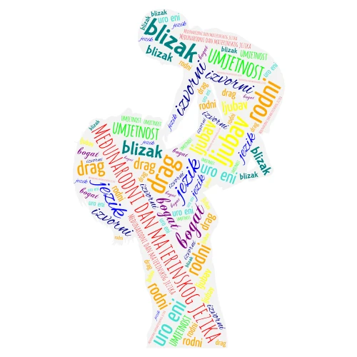 Materinski jezik word cloud art