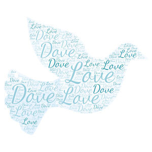 Dove word cloud art