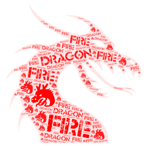 Fire Dragon word cloud art
