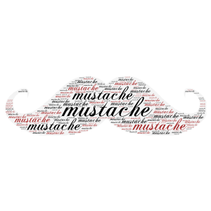 mustache word cloud art