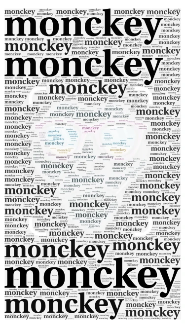 monckey word cloud art