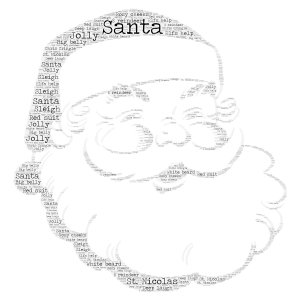 Santa word cloud art