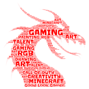 Gaming word cloud art