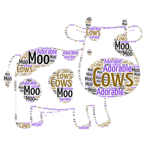 Moo cow word cloud art