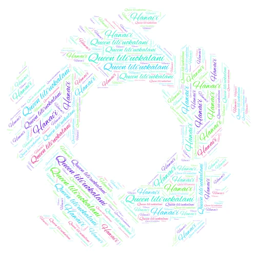 Queen lili'uokalani word cloud art