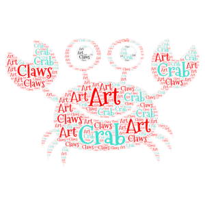 crab art claws word cloud art
