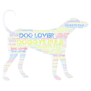 # Dog LOVER word cloud art