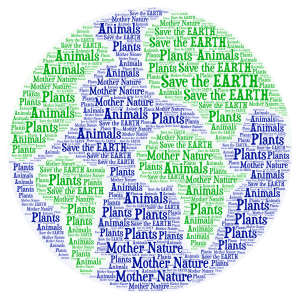 Save the Planet word cloud art