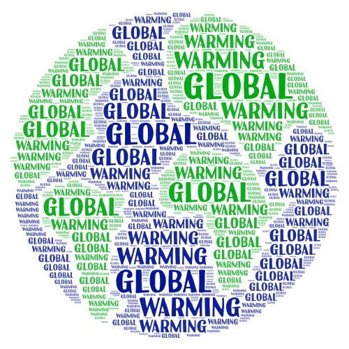 Global Warming word cloud art