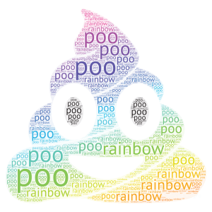  rainbow poo word cloud art