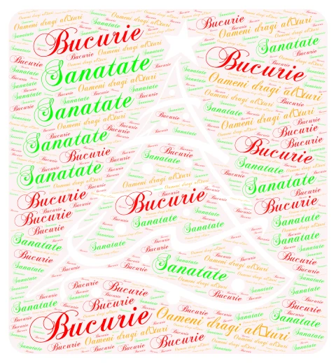 Felicitare Crăciun word cloud art