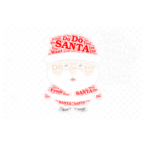What Do You Want From Santa? word cloud art