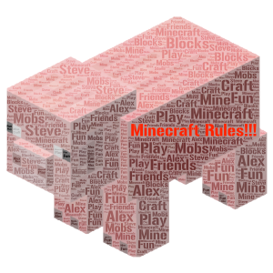 Like if u play Minecraft :) word cloud art