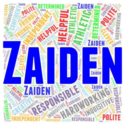 Zaiden word cloud art
