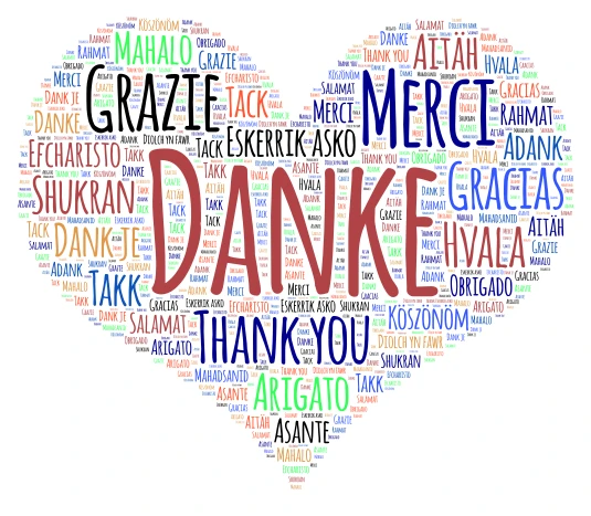 Danke word cloud art