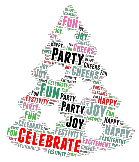 Celebration word cloud art