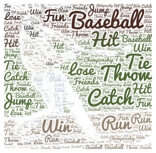 Baseball word cloud art