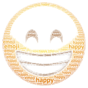 Happy Emoji word cloud art