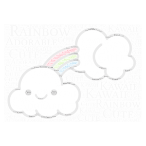 Rainbow word cloud art