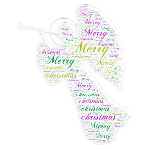 Merry christmas word cloud art