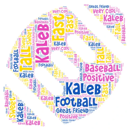 Kaleb word cloud art