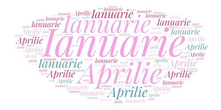 Lunile anului word cloud art