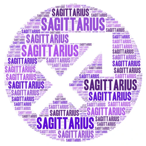 Sagittarius word cloud art