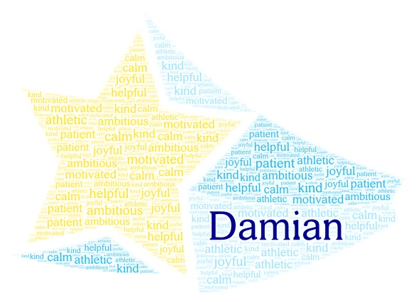 Damian word cloud art