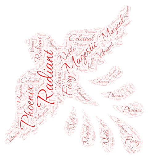 Pheonix word cloud art