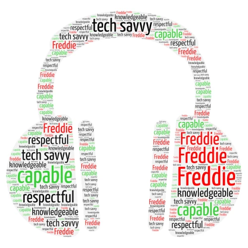 Freddie word cloud art