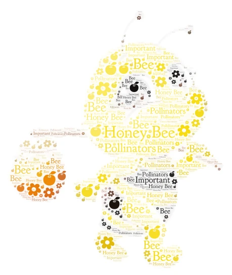Honey bee word cloud art