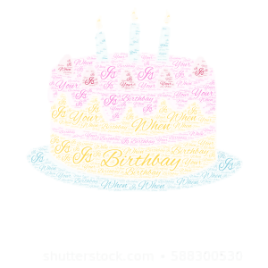 When is Your Birthday word cloud art