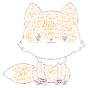 Baby Fox word cloud art