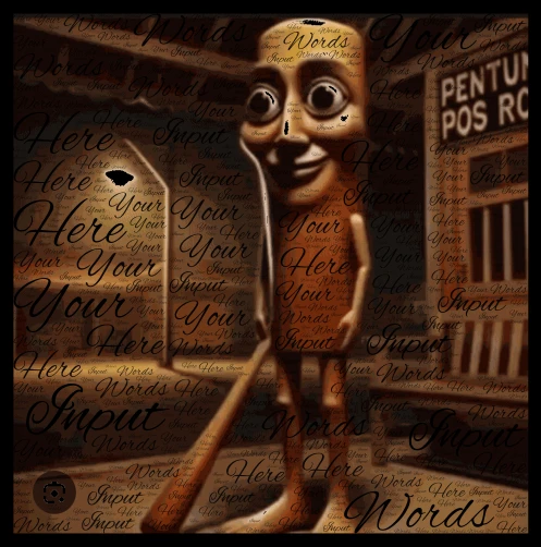 brain rot word cloud art