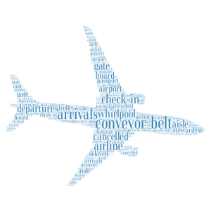 Airport word cloud art