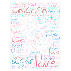 Unicorn Love  word cloud art