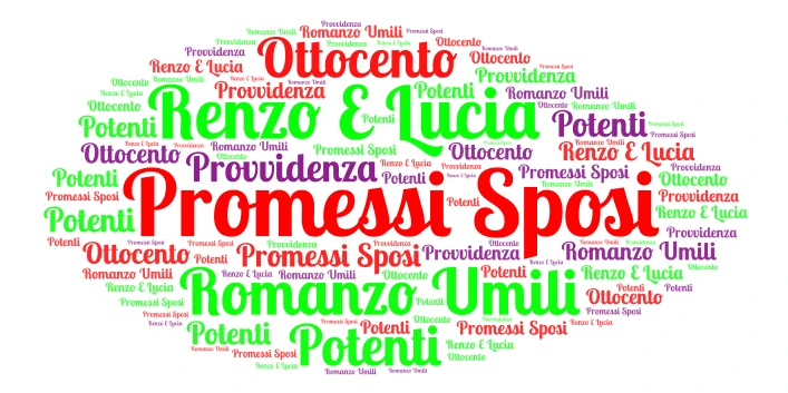 I Promessi Sposi word cloud art