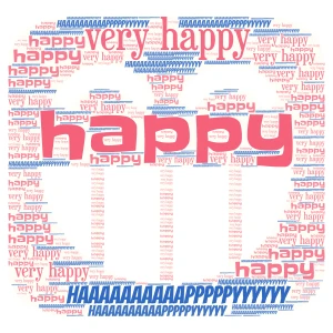 im so happy word cloud art