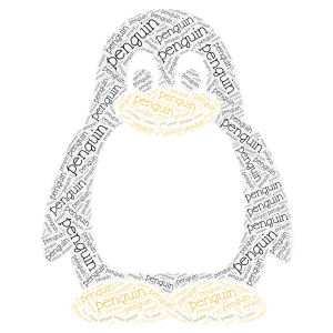 baby penguin word cloud art